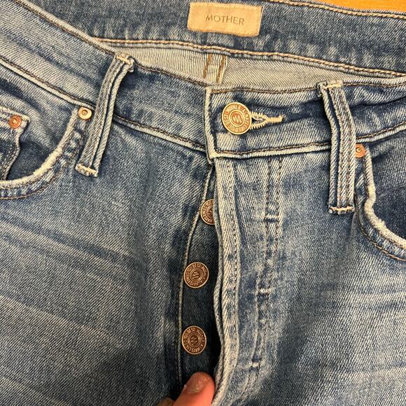 Mother The Tomcat Ankle Distressed Light Wash Denim Jeans Size 25 - Picture 4 of 6